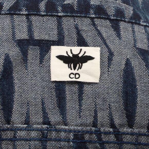 Christian Dior Women's Miss Dior Button Up Jacket Printed Denim Blue - Picture 6 of 7